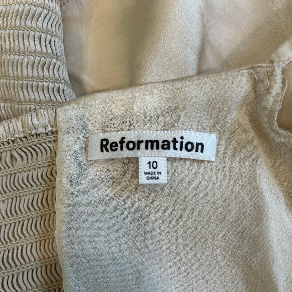 Reformation Silk Rita Top Cream & Black Lace Luxury Chic Soft Womens Size 10 - Picture 7 of 8